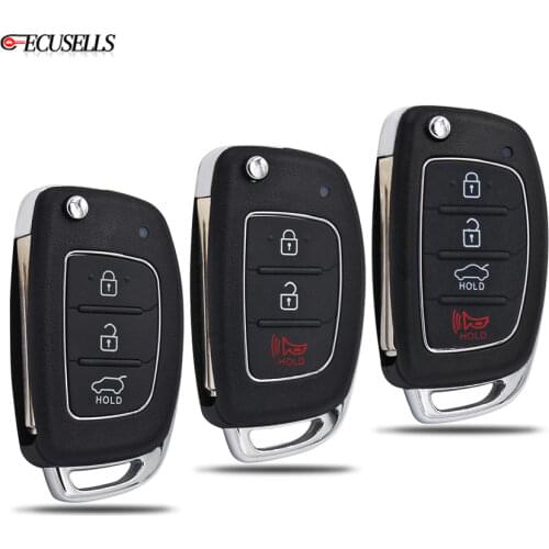 3+1/4 Button Folding Flip Remote Smart Car Key Shell Case Housing Uncut Blade For Hyundai IX35 IX45 i10 i20 i30 i35 i40 Genesis