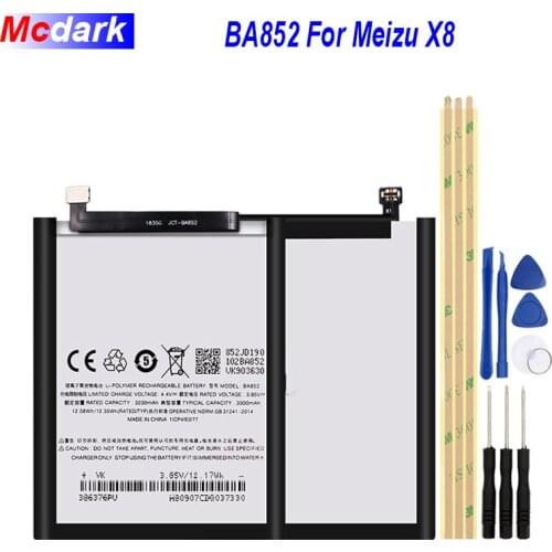 3300mAh BA852 For Meizu X8 Battery Batterie Bateria High Quality Replacement phone Battery For Meizu X8 Gift tools