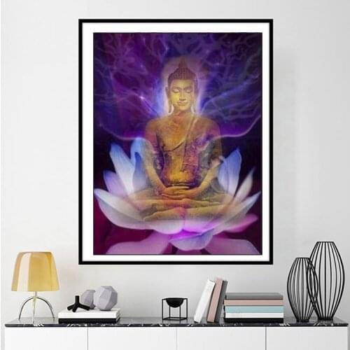 Full Square/Round 5D DIY Diamond Painting "Lotus Buddha"Mosaic pictures of Rhinestones Diamond embroidery home decoration FG1694