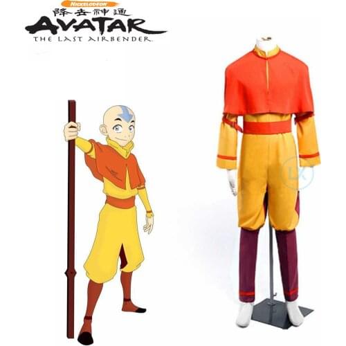 Anime Avatar The Last Airbender Bumi Avatar Aang Cosplay Costume Halloween Custom Made Uniform Clother