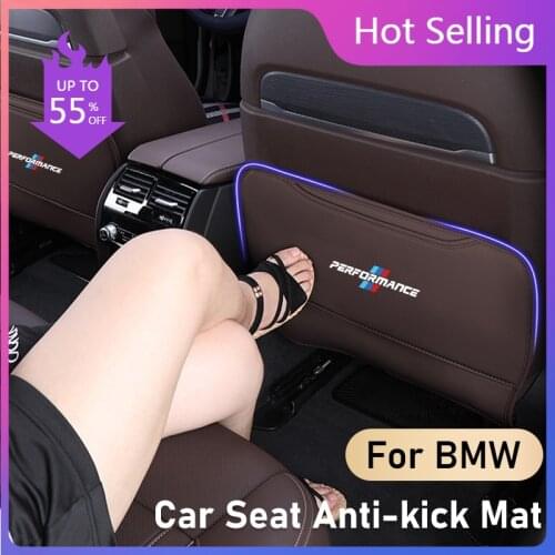 For BMW PU Leather Aiti-Kick Pad for Car Seat Back Protector Waterproof Anti Dirt Dust-Proof Chair Cover Auto Accessories
