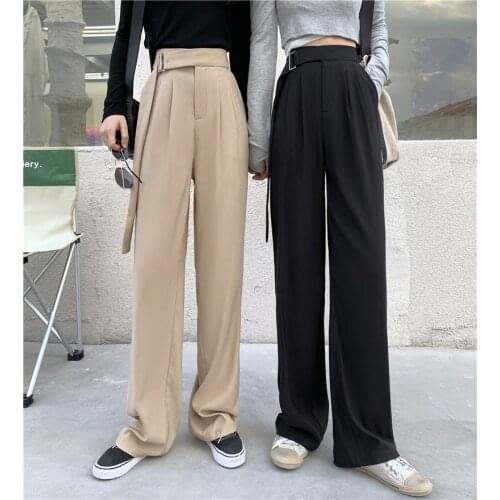 Cheap wholesale 2021 spring summer autumn new fashion casual Popular long women Pants woman female OL wide leg pants Vy16700