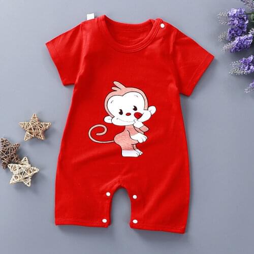 Baby Clothing Summer Rompers Boys And Girls 0-2 Years Old Babies Sets Cartoon Monkey Dinosaur Cute Bear Rompers Breathable Cloth