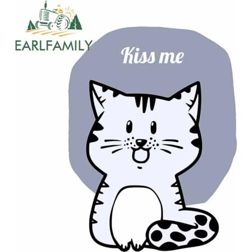 EARLFAMILY 13cm x 9.8cm For Kiss Me Cat Car Repair Stickers DIY Graphics Decal Car Accessories Creative Sticker For JDM SUV RV