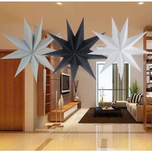 Hot Sale 3D Paper 9 Point Star Lantern for Wedding Decor Birthday Party Decoration Christmas Halloween Party Hanging Decoration