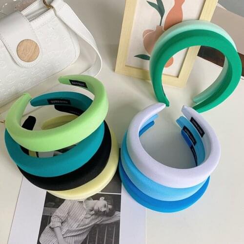 Sponge Morandi Headband Fashion Hair Accessories Womens Solid Color Wide Side Washing Hairband Boutique Cute Hair Hoop Headwear