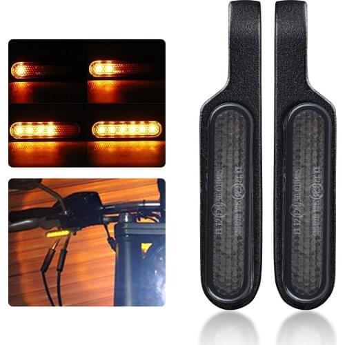 Motorcycle Indicators LED Turn Signal Light Handlebar 8mm Amber Flowing mini signal lamp Aluminum Alloy Black 12V Universal