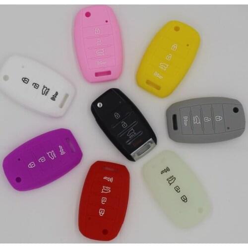 KAPU 1PC Wholesale FDA Silicone Key Case for Car KIA K2 K3 K4 K5 Rio Sportage 2016 Ceed Sorento Cerato 4 Button Fold Multi-color