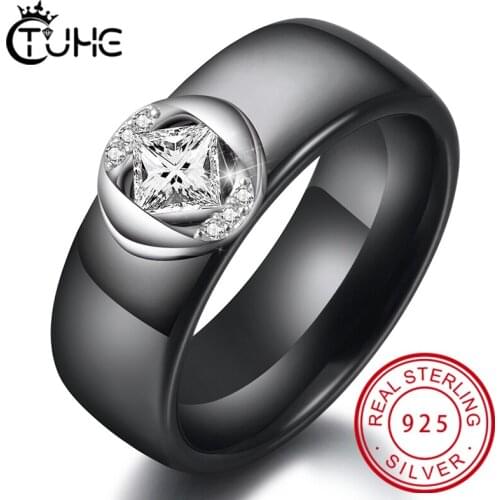 Rings for Women White Crytsal Flower Jewlery Silver Color Wedding Engagement Ring Jewelry Valentine Christmas Gifts for Women