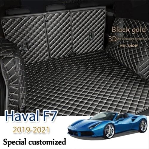 Custom Leather Car Trunk Mats For Haval F7 2019-2021 Rear Trunk Floor Mat Tray Carpet Mud