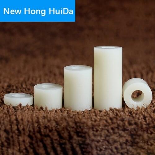 M5 M6.2 M8.2 White Round Nylon threadless Plastic Spacer ABS Hollow Standoff Washer Non-Threaded PCB Board Screw Bolt