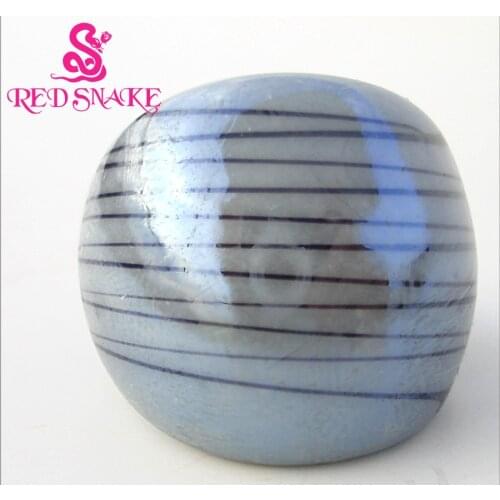 RED SNAKE Fashion Ring Handmade gray with Black line drawing Murano Glass Rings