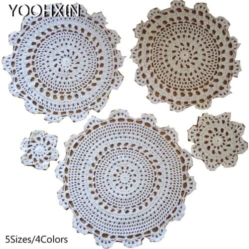 HOT lace cotton table place mat pad Cloth crochet drink placemat cup mug Christmas tea coffee dish coaster dining doily kitchen
