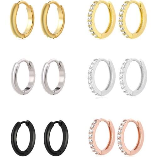 New Design Rose Gold Plated Trendy Hot Sale Minimalist Tiny Hoops Earrings For Women Jewelry Gift