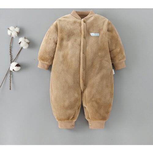 Baby Girls Clothes 2021 Autumn Thickened Rompers For Boys Winter Pajamas Newborn Long Sleeve Jumpsuits 0-18m Toddler Costume Ins