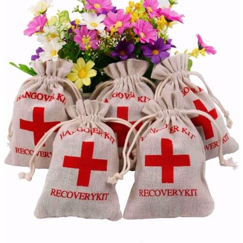 FENGRISE 10pcs I Regret Nothing Hangover Kit Bags Wedding Favors Gifts For Guests Holder Bag Bachelorette Hen Party Supplies