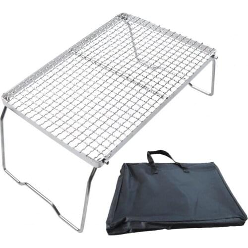 Portable Camping Grill Anti-oxidation Foldable Accessory Backpacking Hiking BBQ Grill Rack for Family Camping Grill