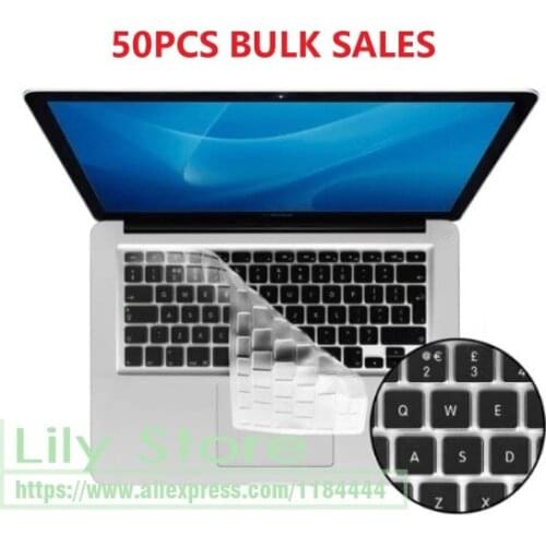 50PCS transparent protecter film EU/US For Apple Macbook pro 13 15 Air 13 Retina 11 12 inch 2018 silicone keyboard cover case