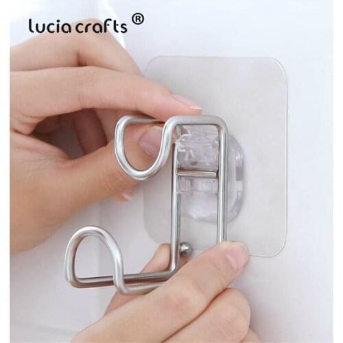 Lucia craftsHanger Hook Suction Cup Waterproof Transparent Strong Adhesive Wall Hook For Kitchen Bathroom I0214