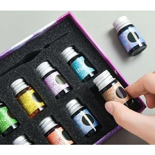 Crystal Starry Sky Glass Ink Pen Glass Dip Pen For Writing Fountain Pen Set Gift M17F