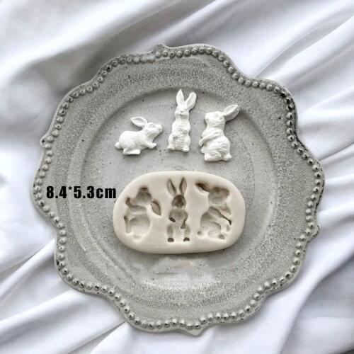 DIY Fondant Chocolate Dessert Plaster Silicone Mold Rabbit Plaster Epoxy Mold Baking Accessories Supplies