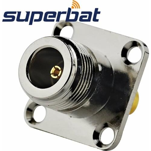 Superbat SMA Plug to N Jack 4 Hole Mount Flange (25*25mm) Adapter Connector