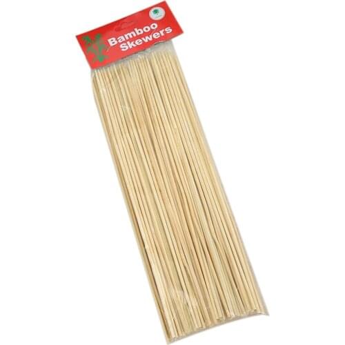 Sturdy Bamboo Skewer Sticks BBQ Fruit Shish Kebab Natural Wood 25cm Sticks Barbecue Stick