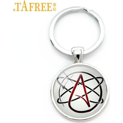 TAFREE Atheist atom symbol key chain fashion atheist keychain atheism movement jewelry women atheist gifts KC523