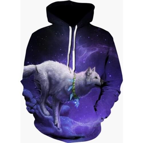 Fashion Wolf Animal 3D Print Mens Hooded Hoodies Spring Autumn Casual Men Clothing Pullover Sweatshirts 3D Harajuku Hoody Tops