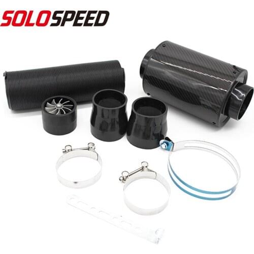 Universal Carbon fiber Air filter High flow cold air extension system with fan Cold Air Filter Feed Induction kit
