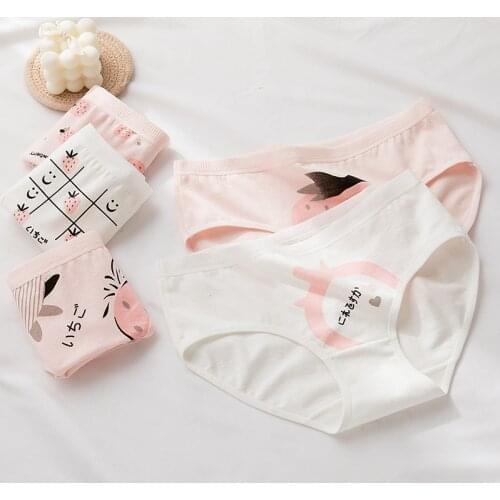 Women Sexy Panties Cotton Strawberry high quality white Knickers Fashion Solid lady fruit Briefs Breathable Underwear Lingeries