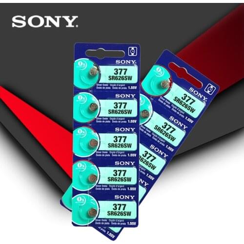 10pcs NEW SONY 100% Original 377 SR626SW 626 SR626 V377 AG4 Watch Battery Button Coin Cell MADE IN JAPAN