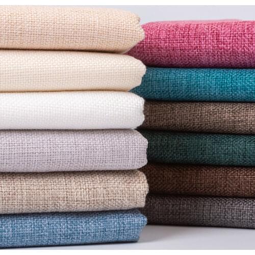 150cmx50cm Sofa Solid Color Fabric Handmade DIY Thickened Coarse Linen Cotton and Linen Canvas Burlap Tablecloth Pillow Fabric