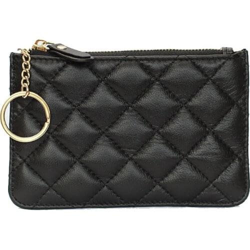 2020 New Fashion Zip Coin Purse Sheepskin Leather Soft Leather Mini Coin Purse Sheepskin Short Wallet Womens Mini Bag