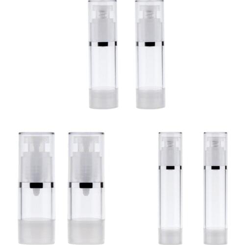 2x Refillable Cosmetic Cream Lotions Pump Airless Bottle Tube Containers