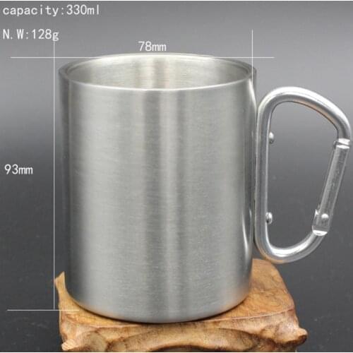 330ml Camping Traveling Stainless Steel Double Wall Beer Water Cup Sports Mug 448D