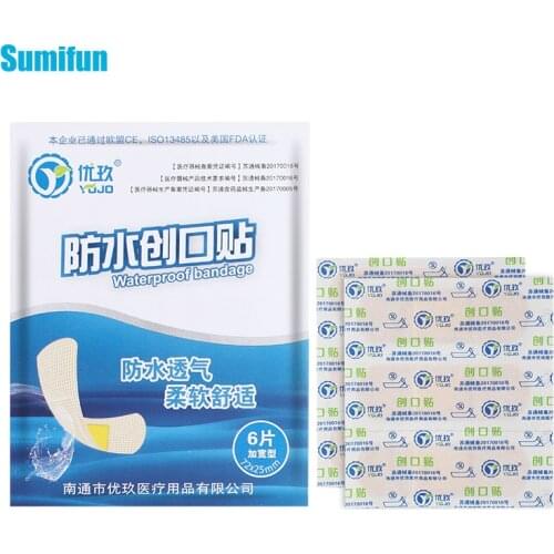 6Pcs Band-Aids Bandages Aid Medical Waterproof Anti-Bacteria Wound Plaster Dressing Band Home Travel Emergency Kits