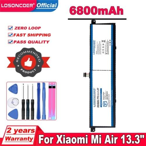 LOSONCOER R13B01W R13B02W 6800mAh Laptop Battery for Xiaomi Mi Air 13.3" Series Tablet R13B02W R13B01W Batteries
