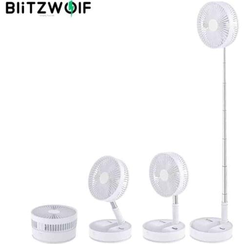 BlitzWolf BW-F3 Folding Fan USB Desktop Fan with Remote Control 7.75 inches Pedestal Fan 4 Wind Mode 3 Gear Wind Speed 7200mAh