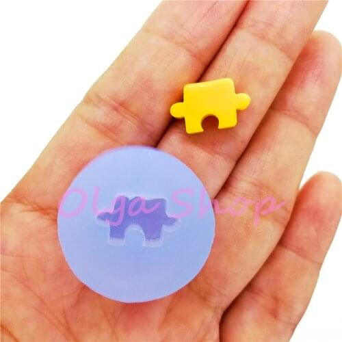 BYL524 14.9mm x 9.2mm Puzzle Silicone Mold Earrings Pendant Necklace Making Cabochon Resin Clay Craft Fondant Cake Decoration