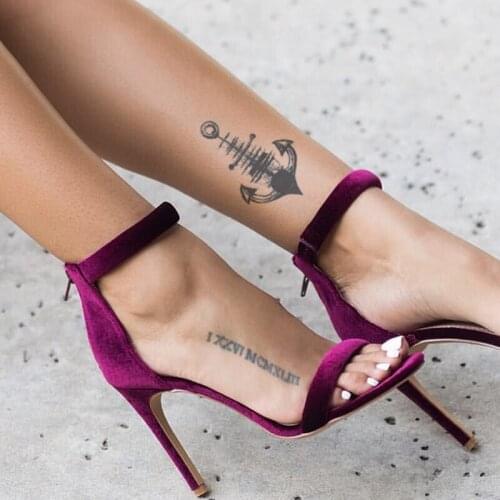 Black Anchor Line Fashion Men Temporary Tattoo Cool Flash Tattoo Sticker Sailboat Women Body Neck Foot Art Waterproof Tatoo Kid