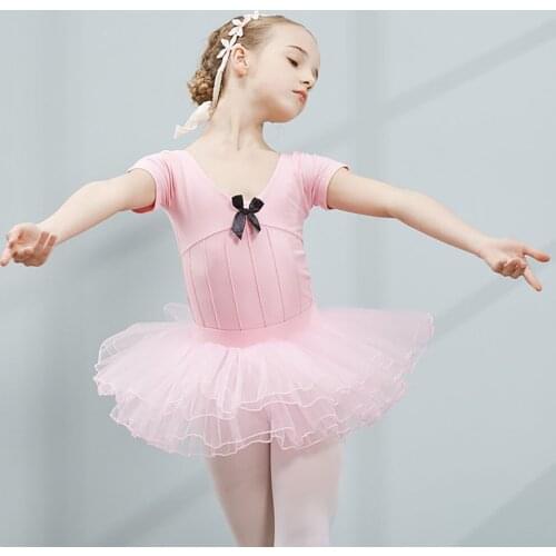 Children Two-piece Split Gauze Skirt Ballet Dance Costumes for Girls Gymnastics Performance