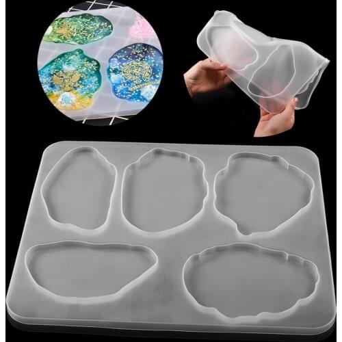 DIY Glass Tea Irregular Cloud Coaster Resin Epoxy Mold Tea Coaster Resin Molds Silicone Coasters Epoxy Mould For Family Party