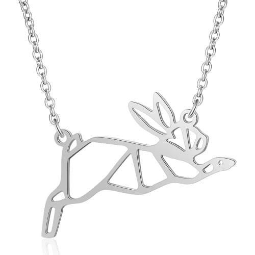 Fnixtar AAAAA Quality Stainless Steel Rabbit Pendant Charm Necklace for Women Necklace Never Tarnish Fashion Jewelry Best Gift