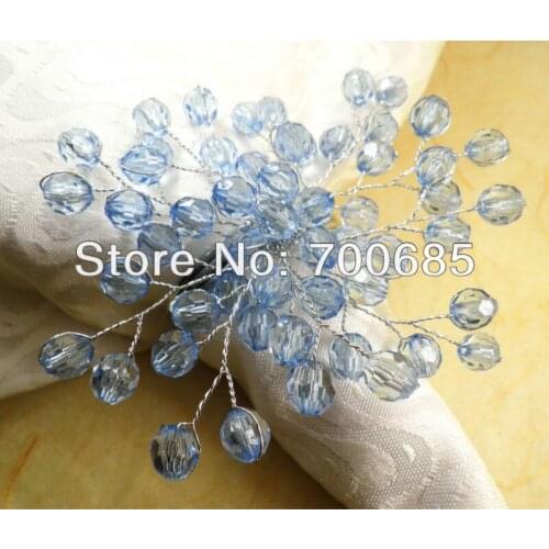 Blue beads acrylic napkin ring, wholesale napkin holder