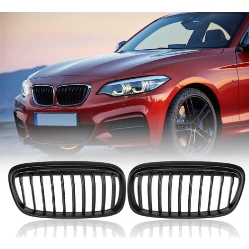 Racing Grills Pair Matte Black Front Grill Grille For BMW 2 Series Variant F45 2014 2015 2016 2017 2018 Car styling