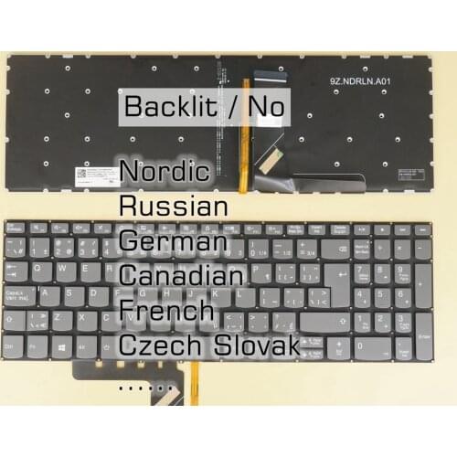 Canadian French Czech Slovak Keyboard For Lenovo Ideapad S340-15API S340-15IIL S340-15IML S340-15IWL Touch V17-IIL, Backlit / No