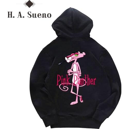 Korean Style Students Fall Ulzzang Pink Hoodie Mens Panther Print Sweatshirt Mens Hoodies Hip Hop Stranger Things Men Hoodies