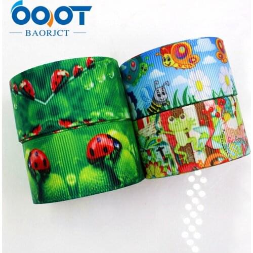 OOOT BAORJCT 176206 25mm 10yard Cartoon Ribbons Thermal transfer Printed grosgrain Wedding Accessories DIY handmade material