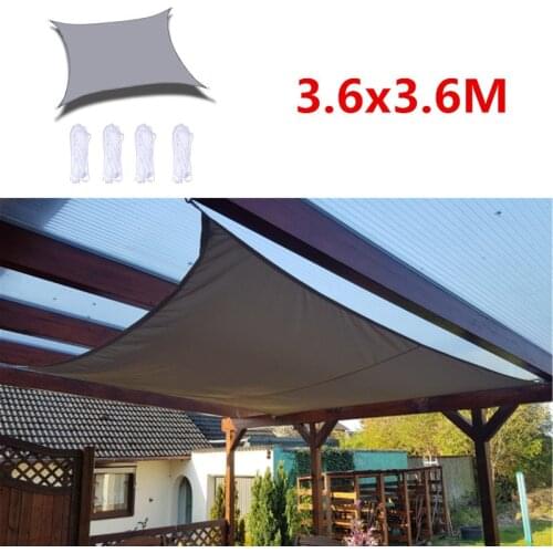 3.6x3.6M Summer Outdoor Waterproof and UV Shade Sail Oxford Cloth Square Shade Canvas Garden Terrace Canopy Camping Sun Shelter